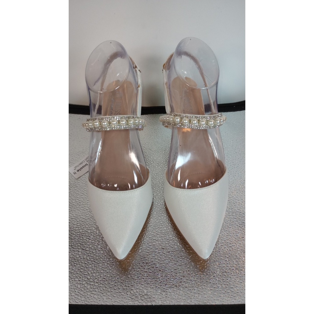 De Blossom Collection White/ Pearl Bridal/Wedding Shoes Sz 6.5 Elegant/Classic